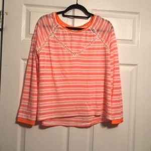 Daytrip Long sleeve orange and white shirt!